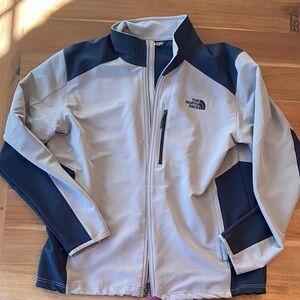 The North Face Apex Pneumatic Light Gray and Dark Blue Jacket
